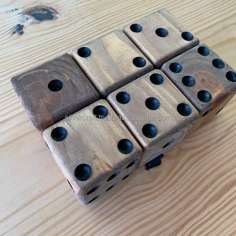 Новый дизайн, набор деревянных игральных кубиков с коробкой в Форме Деревянных Кубиков, полированный дизайн из Индии