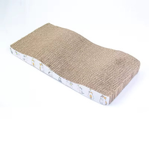Tablero para rascar gatos de madera corrugada Kangdaer, diseño curvo plano, características sostenibles, hierba gatera para protección del medio ambiente, uso en perros - Product Image 6
