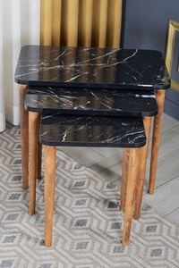 FurnatureDesign Customized Solid Wood Leg <strong>Nesting</strong> Coffee <strong>Tables</strong> Set 3 <strong>Rectangular</strong> Tea <strong>Table</strong> for Living Room and Home Use - Product Image 3
