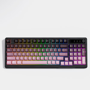 H-94M Walmet Display Screen Keyboard 94-Key BT Sem Fio Dual-Mode Personalidade Teclado Criativo Membrana Teclado para Laptop