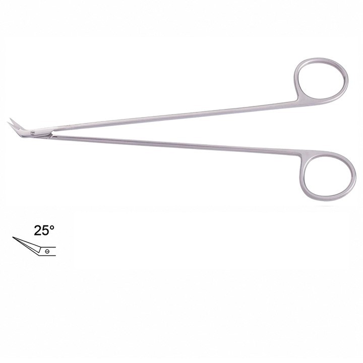 Angled 25°. Overall length 7in (17.8cm).