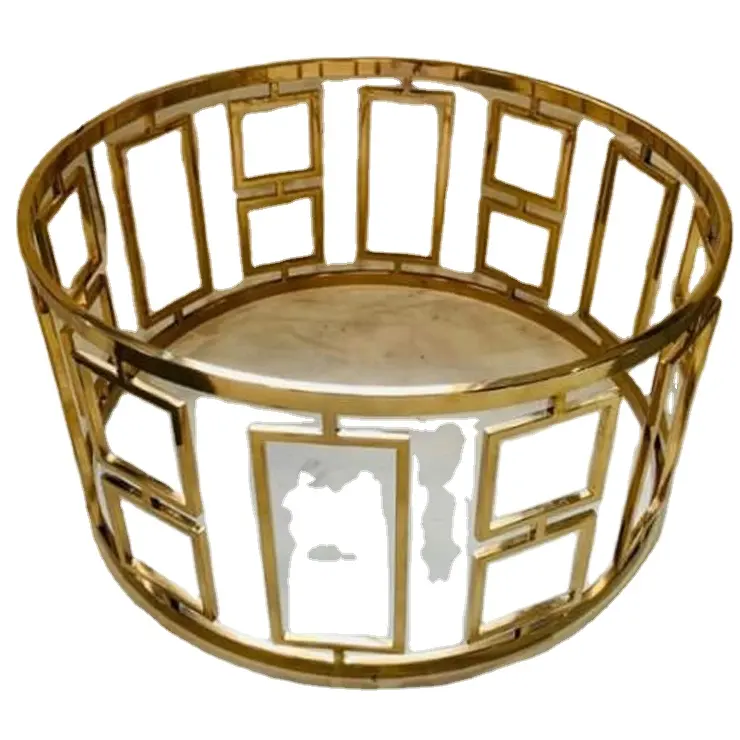 Современный круглый журнальный столик с квадратной и прямоугольной рамкой, роскошный Железный журнальный столик с золотой отделкой для гостиной