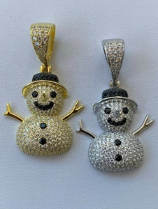 925 เงินสเตอร์ลิง Snowman Emoji Moissanite เพชรจี้ Iced Out เครื่องประดับ Hip Hop สั่งทําพิเศษ - Product Image 2