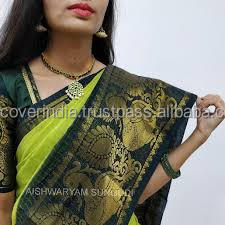 גבוה מוכר zari מסורתי גבול כותנה sarees לנשים עיצוב יפה הטוב ביותר אריזה אישית מחיר הסיטונאי הודי