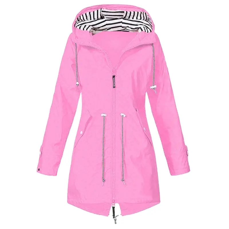 Raincoat Forest Women Waterproof Rain Jackets Outdoor Outer Wear Comfortable Long Sleeves hooded Autumn Winter Jacket