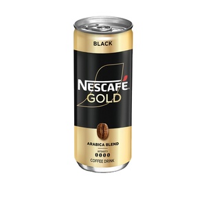 ロブスタとアラビカインスタントコーヒー240mlRTDコーヒーを缶で無料で簡単に缶に入れて、ネスカフェゴールドブラックを飲む準備ができました