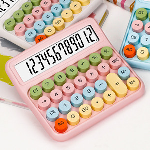 Colorful Lovely Basic Student Office 12 <strong>Digital</strong> Big Displays Mechanical Keyboard Desktop Calculator for Office Gift - Product Image 3