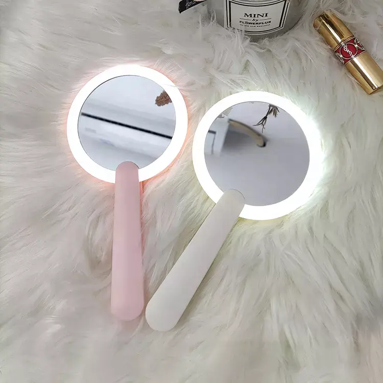 Specchio cosmetico a LED portatile pieghevole con logo personalizzato specchio per il trucco intelligente con touch screen