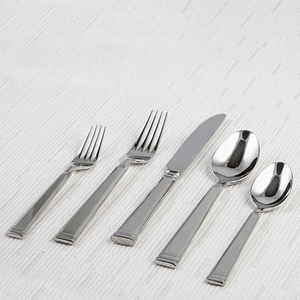 Cutlery Set Stainless Steel Flat <strong>Square</strong> Bar Shape Handmade <strong>Handle</strong> Western Style and Different Design <strong>Flatware</strong> - Product Image 5