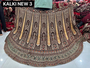 Tasarımcı ağır Jarkan çalışma Rajwadi konsept kadife Lehenga çift Can uzun Choli Butti Dupatta kış partileri için - Product Image 2