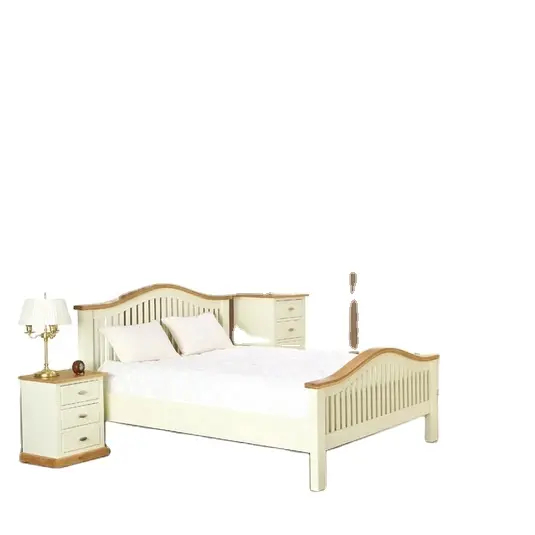 Vietnam Fabrik Billige Möbel Solide Kiefer Eiche Weiß Moderne Bett Rahmen Holz