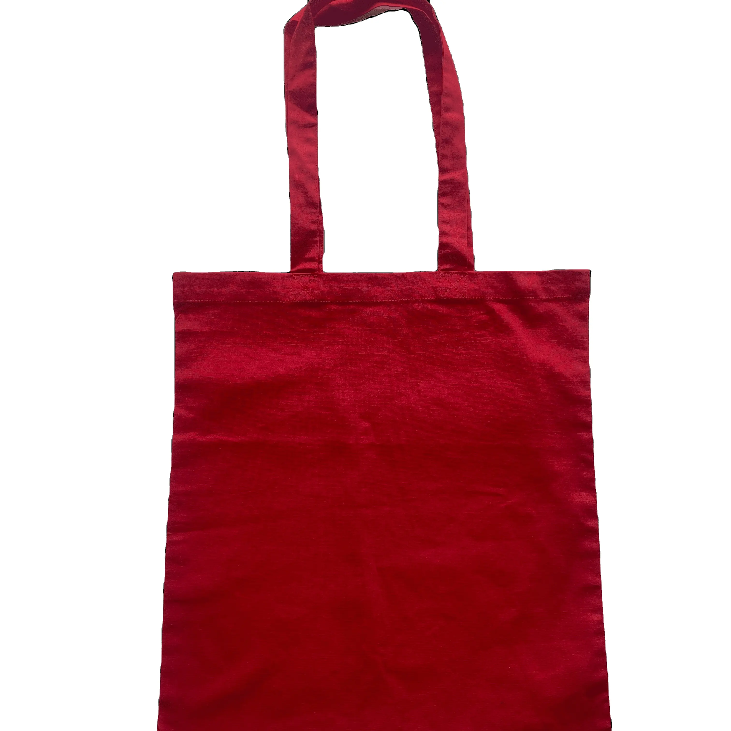 Tas Tote Unisex, Tote Bag merah elegan katun merah gaya kustom OEM pakaian cantik