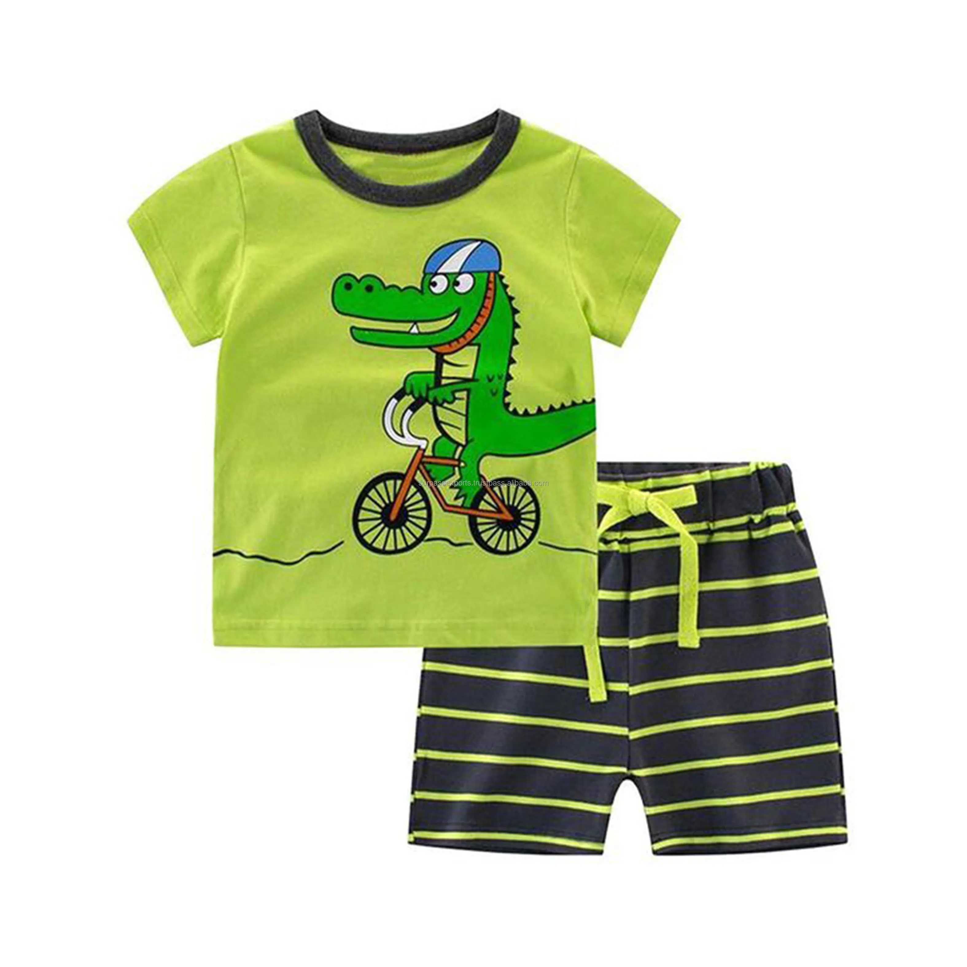 Set di abbigliamento per bambini in cotone più venduto al 100 per cento per abbigliamento estivo Set di vestiti per bambini disponibile al massimo Set di pigiama