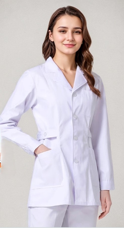 Haut léger blanc à manches longues avec col tailleur + pantalon