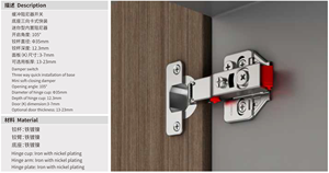 FGVSLIDE Bản Lề Tủ Đồ Nội Thất Phần Cứng Điều Chỉnh Được Bản Lề Che Giấu Đóng Mềm Cho Nhà Bếp - Product Image 6