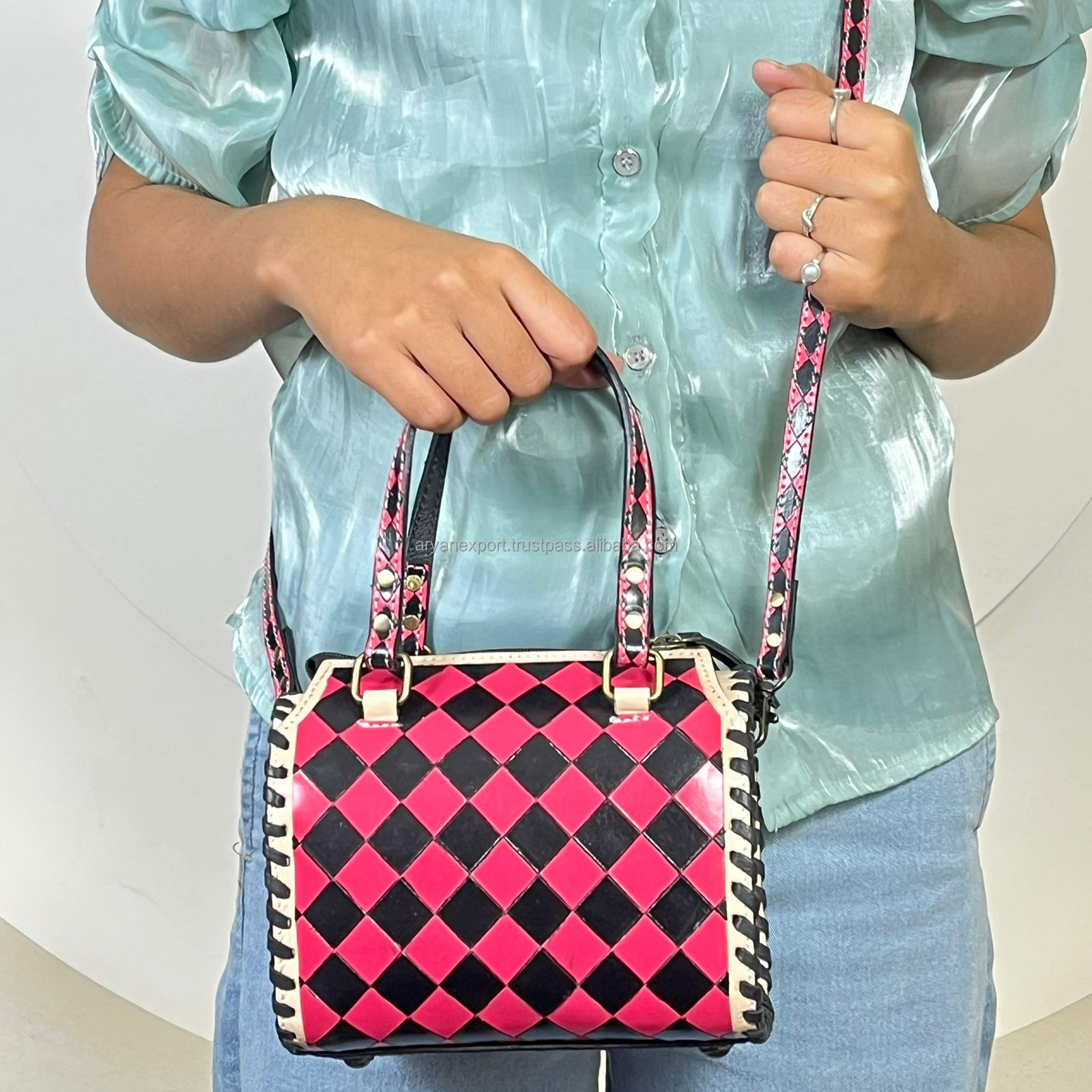Pink & Black Checkered