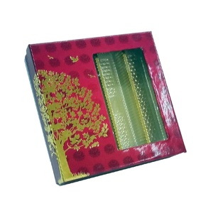 定制标志纸板甜盒包装，带透明窗盖甜点纸盒，价格便宜 - Product Image 1