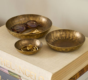 Customised Modern Plant Home Decor Set Antique Brass Aluminium Stacking Bowls 3 Low <strong>Bulk</strong> for Christmas Wedding Metal Handicraft - Product Image 3