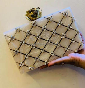 Resin Wedding Clutch Handbag With Embroidery Clutch Bag at <strong>WHOLESALEPRICE</strong> by LUXURY CRAFTS - Product Image 2