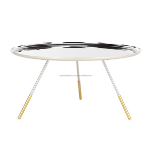 Metal Sheet <strong>Nesting</strong> Tray <strong>Table</strong> With Black &amp; White Powder Coating Finishing <strong>Rectangular</strong> Shape For Living Room Use Set Of Three - Product Image 4