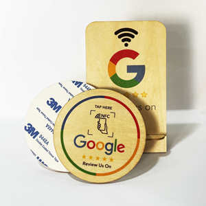 Código QR personalizado impreso programable Ntag213 215 216 RFID NFC placa Mini etiqueta sin contacto letrero de madera para redes sociales Google - Product Image 2