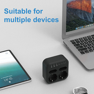 Venta directa de fábrica Enchufe multifunción europeo con enchufe convertidor USB Repetidor de enchufe europeo - Product Image 2