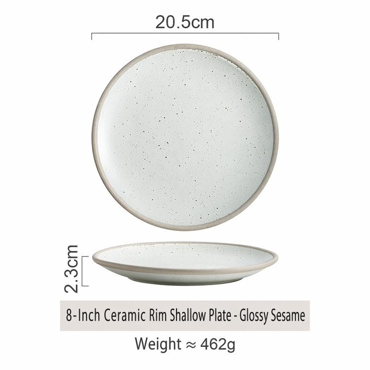 8 inch round glossy seasame