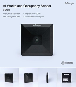 Milesight VS121 LoRaWAN AI Sensor de ocupación en el lugar de trabajo Detección anónima 95% Tasa de reconocimiento - Product Image 6