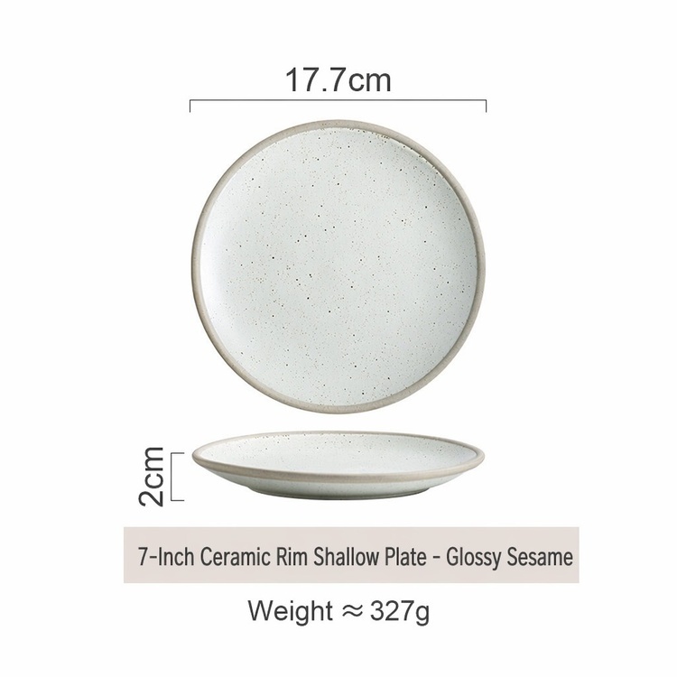 7 inch round glossy seasame