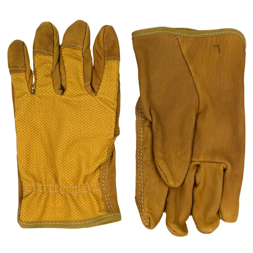 Leather Driver Work Gloves best quality split leather with multiple colors and custom printing on cheap prices from factory