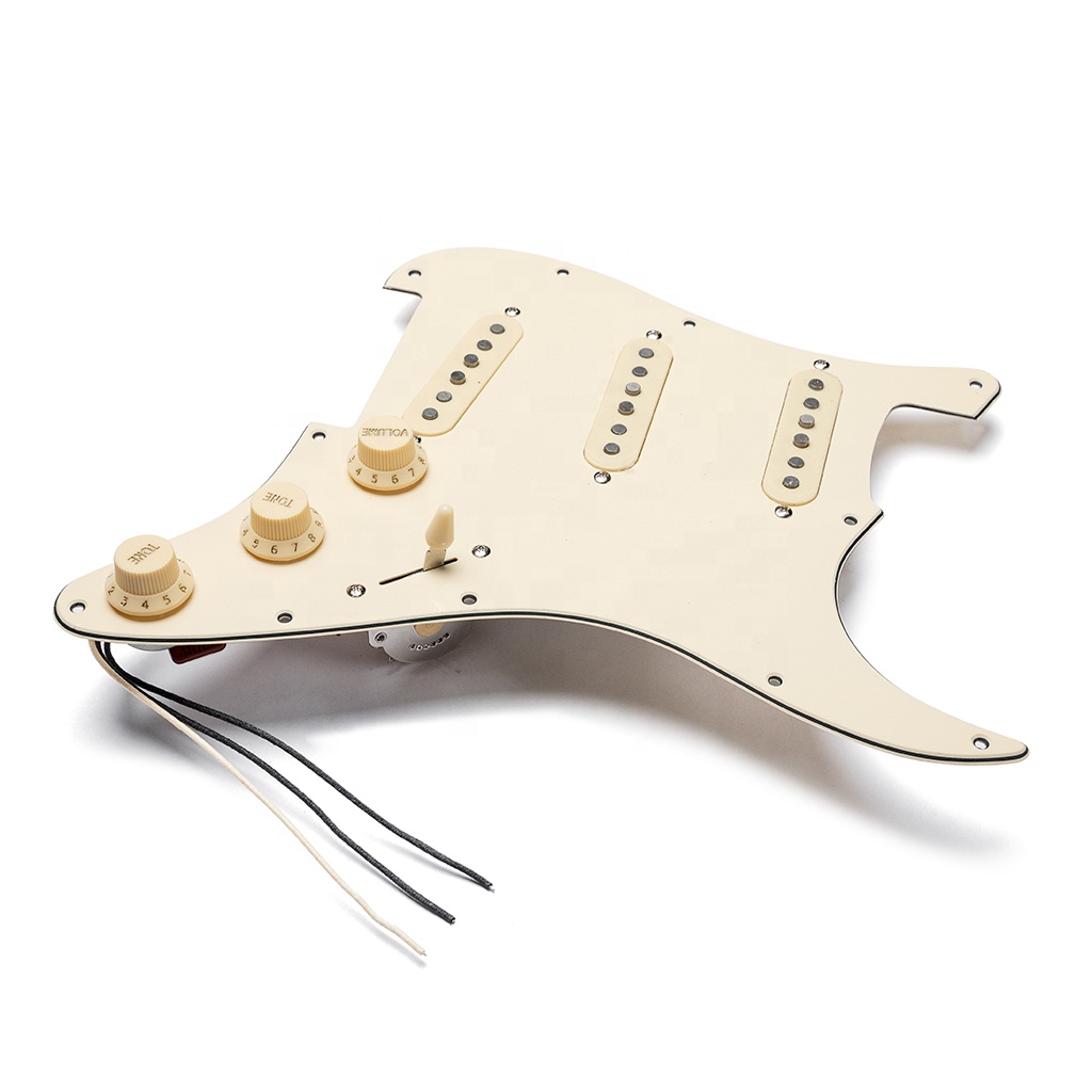 High-quality Electric Guitar Prewired SSS Pickguard with vintage wiring and hand wound vintage pickups CTS pots White