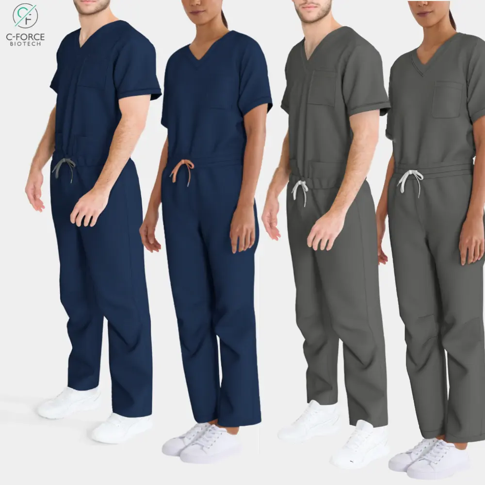 Uniformi ospedaliere scrub medici Top manica corta easy move Scrubs Suit Scrubs uniformi set per uomini e donne