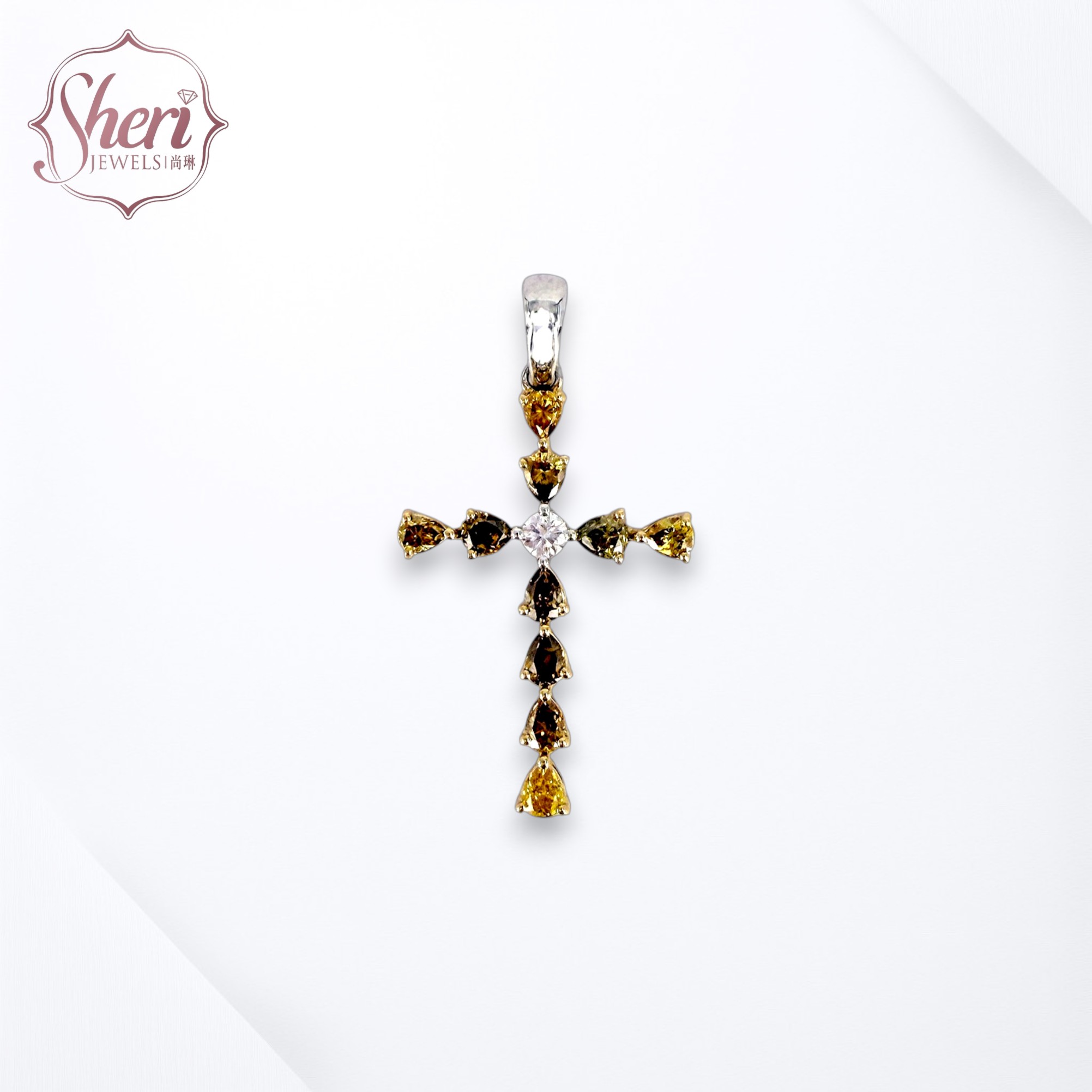 18K Solid White & Yellow Gold