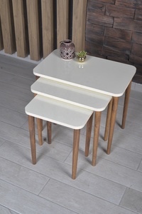 FurnatureDesign Customized Solid Wood Leg <strong>Nesting</strong> Coffee <strong>Tables</strong> Set 3 <strong>Rectangular</strong> Tea <strong>Table</strong> for Living Room and Home Use - Product Image 6