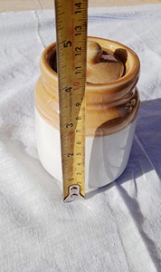 Seramik küçük mini taş eşya kavanoz depolama servis turşu, tuz, baharat, tahıl vintage hint görünümlü kapaklı ve sırlı - Product Image 5