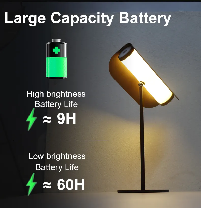 Nuova tendenza magnetica girevole a 360 gradi staccabile a batteria lampada da tavolo europea Tischlampe