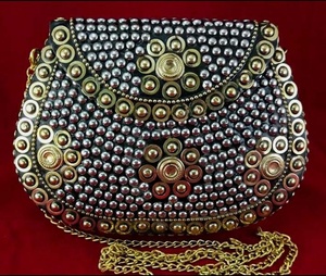 תיקי יוקרה לאישה GC-BG-305 פליז פליז פליז חרוז עבודת מסיבת עבודה ללבוש היצואן הודית מחיר הטוב ביותר סגנון אופנה - Product Image 1