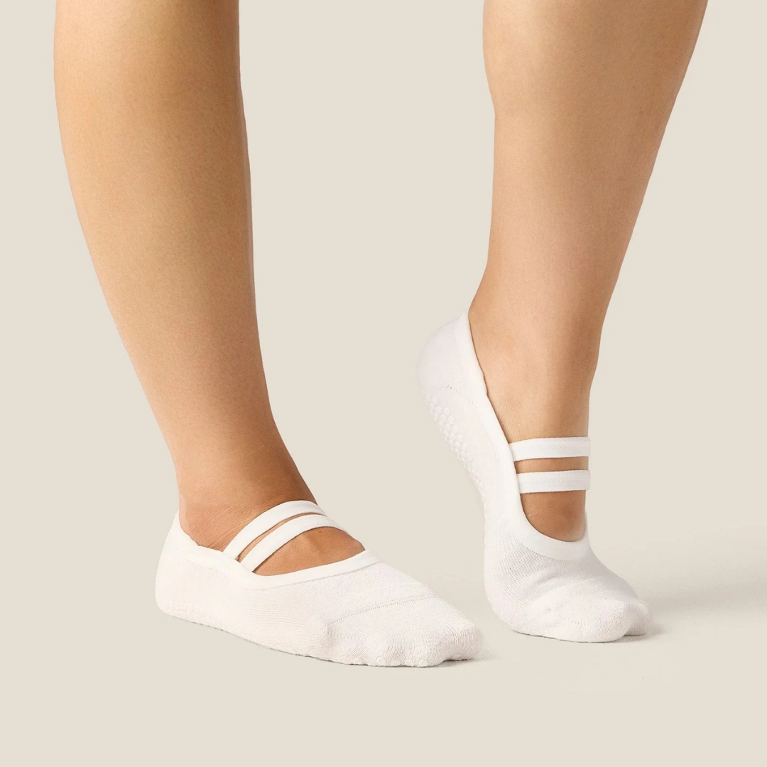 White socks with pink dot