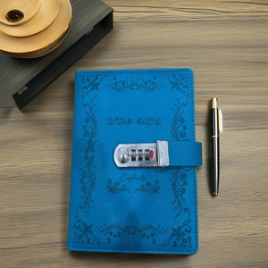 Durable Leather Cover A5 Hardcover Personalized PU Leather Planner <strong>Notebook</strong> With Lock Password <strong>Notebook</strong> <strong>Coded</strong> Locking Diary Book