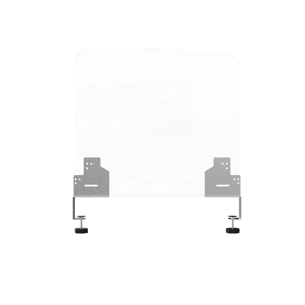Transparent easy assemble portable Protective Acrylic single clip Sneeze Guard screen for counter bank desk