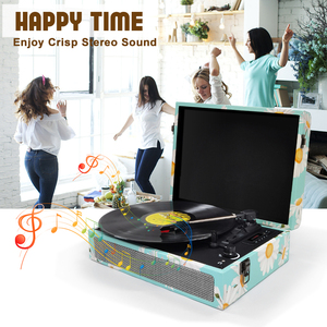 Tocadiscos de estilo clásico Bluetooth con reproductor de CD/USB/entrada AUX/radio FM - Product Image 6