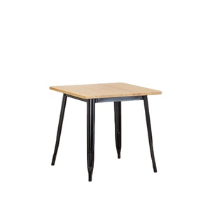 Yemek masası katı tik ahşap kapı masa üstü ve iç ve dış mekan kullanımı için yüksek malzeme kalitesi ile demir bacak çerçeve yapılmış - Product Image 1