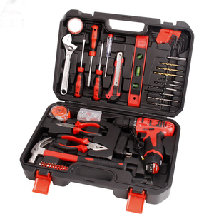 <strong>Tools</strong> 144pc Household <strong>Tool</strong> <strong>Kit</strong> with 4.8V Cordless Screwdriver <strong>Red</strong> Decoration Trimming Combination Hardware Power <strong>Tool</strong> Household - Product Image 1