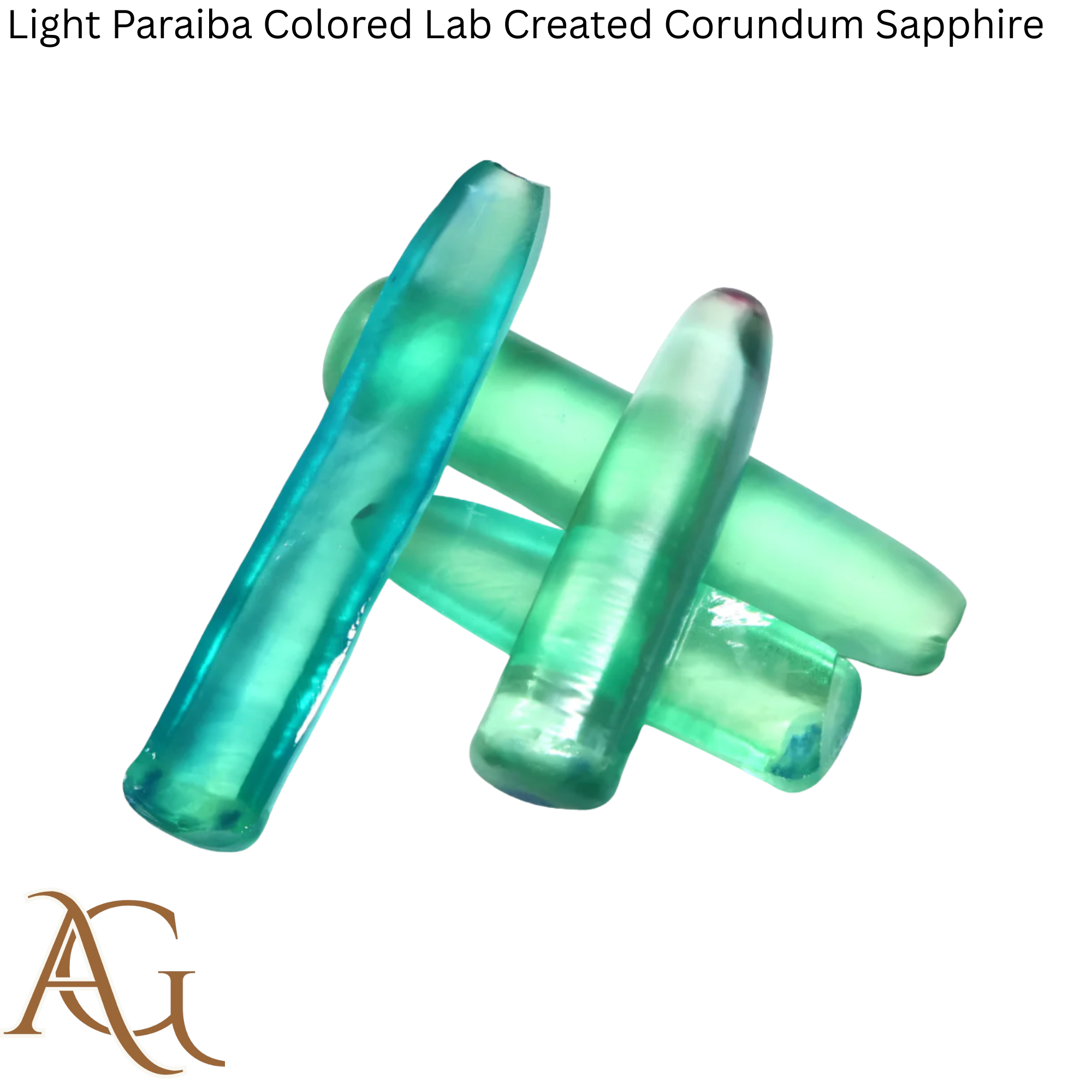 Saphir corindon de laboratoire couleur Paraiba clair