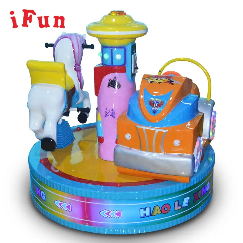 Ifun 2 giocatori Mini Carousel Merry go round Horse Kiddie Rides in vendita