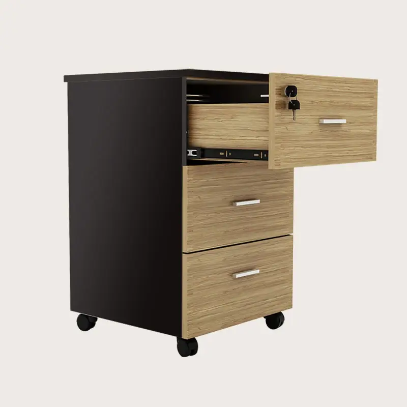 Office File Cabinet A4 File Wood Cabinet 3 Drawer File Locker Cabinet Under Desk Drawer
