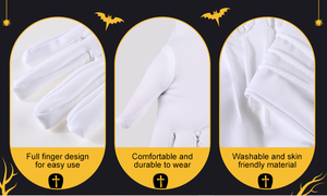 ラグジュアリータッチ100% コットンインターロックFourchetteジャージー手袋3ラインステッチ & ボタン付き快適な手袋 - Product Image 5