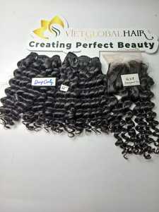 卸売カンボジアダブルドローディープカーリー横糸ヘア原材料ヘアナチュラルカラー