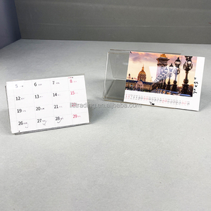 Bán Buôn Đơn Giản Rõ Ràng Acrylic Lịch Chủ Đứng Mini V Hình Dạng Tam Giác Cong Bảng Máy Tính Để Bàn Lịch Đứng - Product Image 5