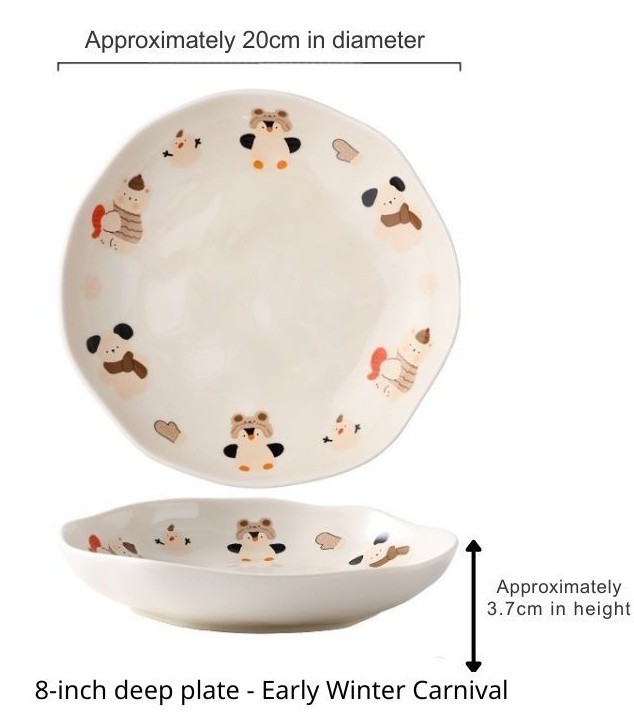 8" deep Plate (Early Winter Carnival)